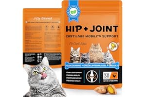 Ruduwu Hip & Joint Bites for Cats - Chicken Flavored Glucosamine Joint Supplement for Cats - Cat Joint Supplement for HIPS & Joints, Cat Arthritis Pain Relief, with Green Lipped Mussel, 3.7 oz