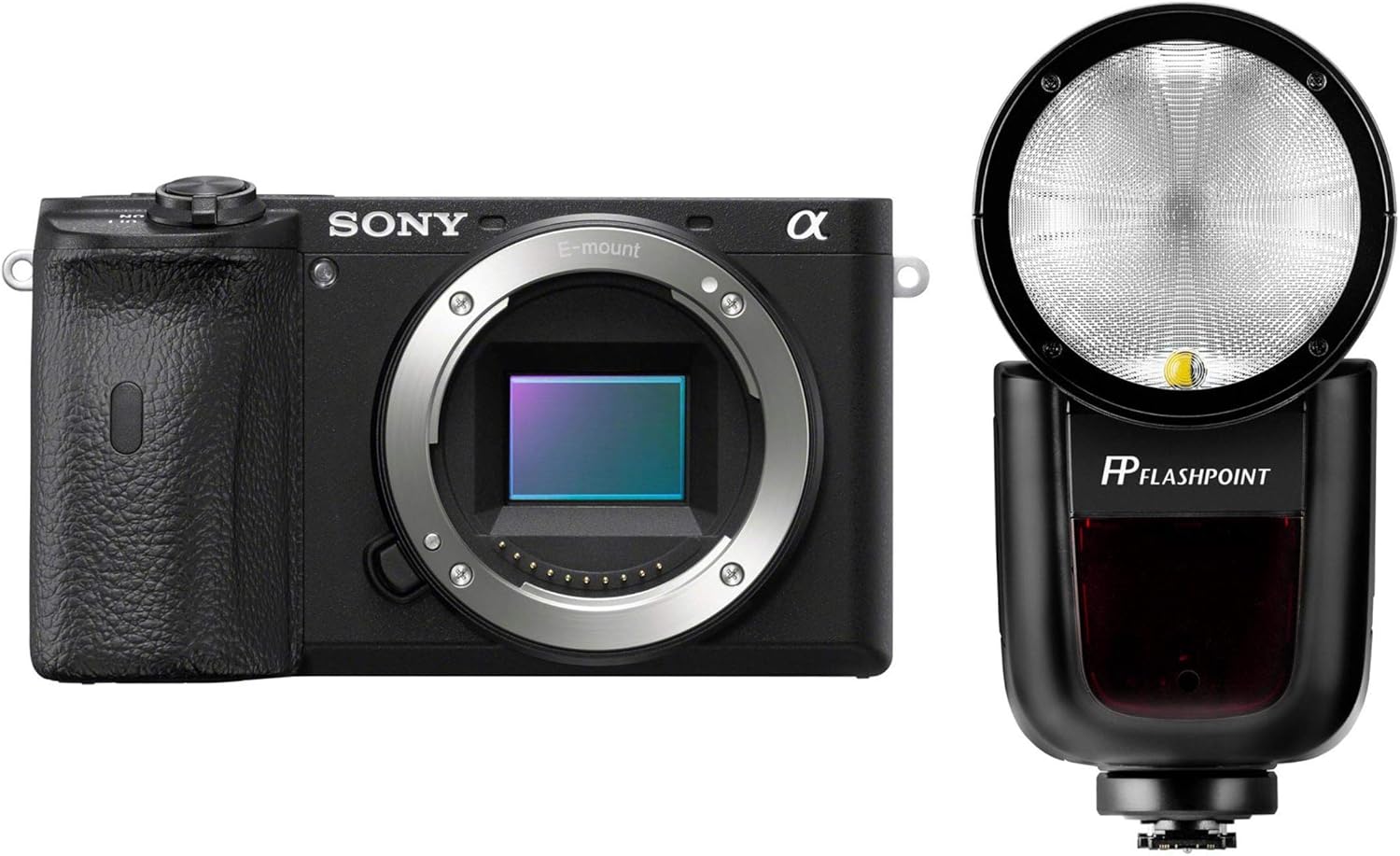 Sony Alpha a6600 Mirrorless Digital Camera Body Bundle with Flashpoint Zoom Li-on X R2 TTL On-Camera Round Flash Speedlight