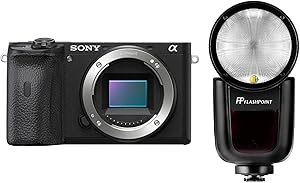 Sony Alpha a6600 Mirrorless Digital Camera Body Bundle with Flashpoint Zoom Li-on X R2 TTL On-Camera Round Flash Speedlight