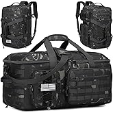 50L Gym Bags for Men, 3 in 1 Travel Duffle Bag with Shoe Compartment, Tactical Military Backpack for Overnight Weekender Gym Traveling Workout Deployment