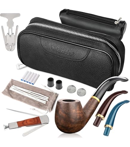 Whitluck's Tobacco Pipe, Handmade Wood Smoking Pipe, Perfect Beginner Pipe Kit for Smoking with Ultimate Guide E-Book, Gift Set and Accessories (Sunny Yellow) : Health & Household