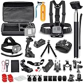 ACTIONXGEAR 120-in-1 Action Camera Accessories Kit Compatible with GoPro Hero, MAX, Fusion, DJI Osmo Action, Insta360, AKASO &amp; More