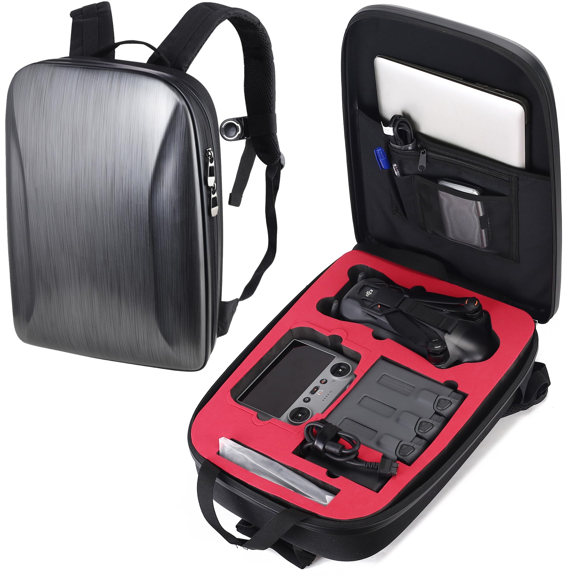 Photo 1 of PONYRC Mavic 4 Pro Case Backpack, Waterproof Travel Case Hard Shell Shoulder Bag for DJI Mavic 4 Pro Creator/Fly More Combo, Fits for DJI RC 2/ RC Pro 2, Batteries, Charging Hub &Other Accessories
