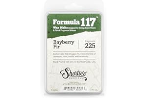 Shortie's Candle Company Bayberry Fir Wax Melts - Formula 117-1 Highly Scented 3 Oz. Bar - Made with Natural Oils - Christmas & Holiday Air Freshener Cubes Collection