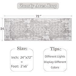 Area Rug 2x6 Runner Rug: Washable Vintage Hallway