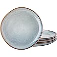 AmorArc Ceramic Dinner Plates Set of 4, 10.5 Inch Handmade Reactive Glaze Stoneware Plates, Large Rustic Shape Dinnerware Dish Set for Kitchen, Microwave & Dishwasher Safe, Scratch Resistant