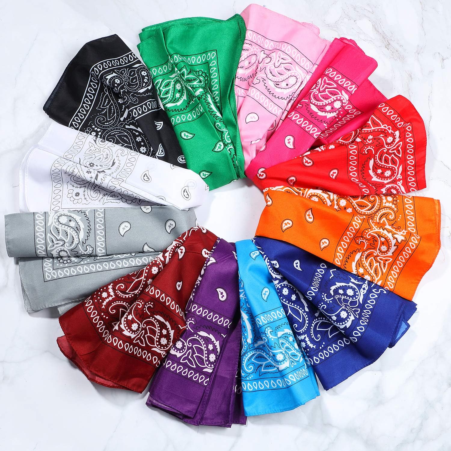 36 Pieces Paisley Cowboy Bandana Novelty Scarf Polyester Headband Handkerchief: Clothing