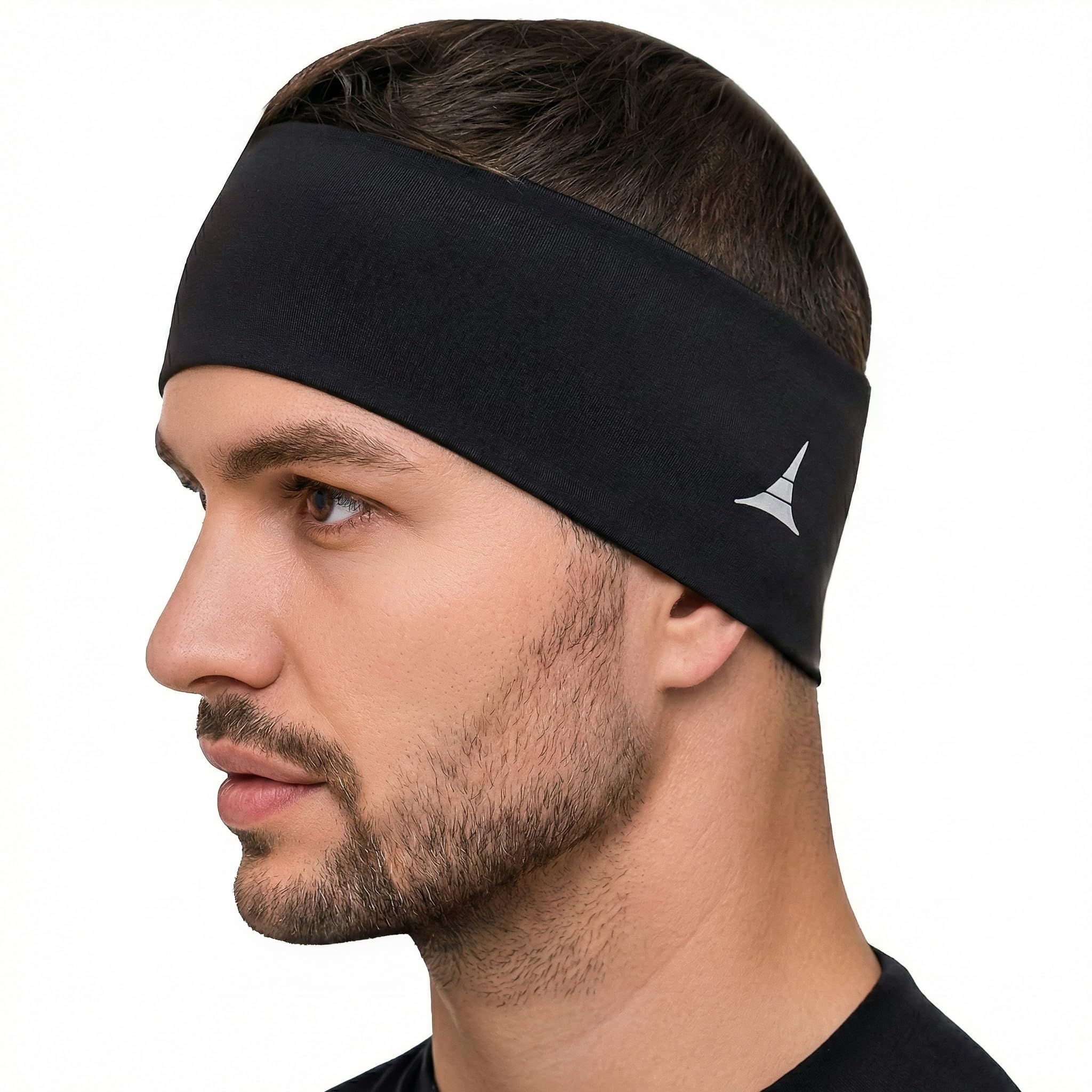 French Fitness Revolution - Stretchy Sports Headband for Men & Women - Guys Sweatband for Running, Cycling, Basketball, Yoga, Fitness - Moisture Wicking Workout Hairband - Made in Europe