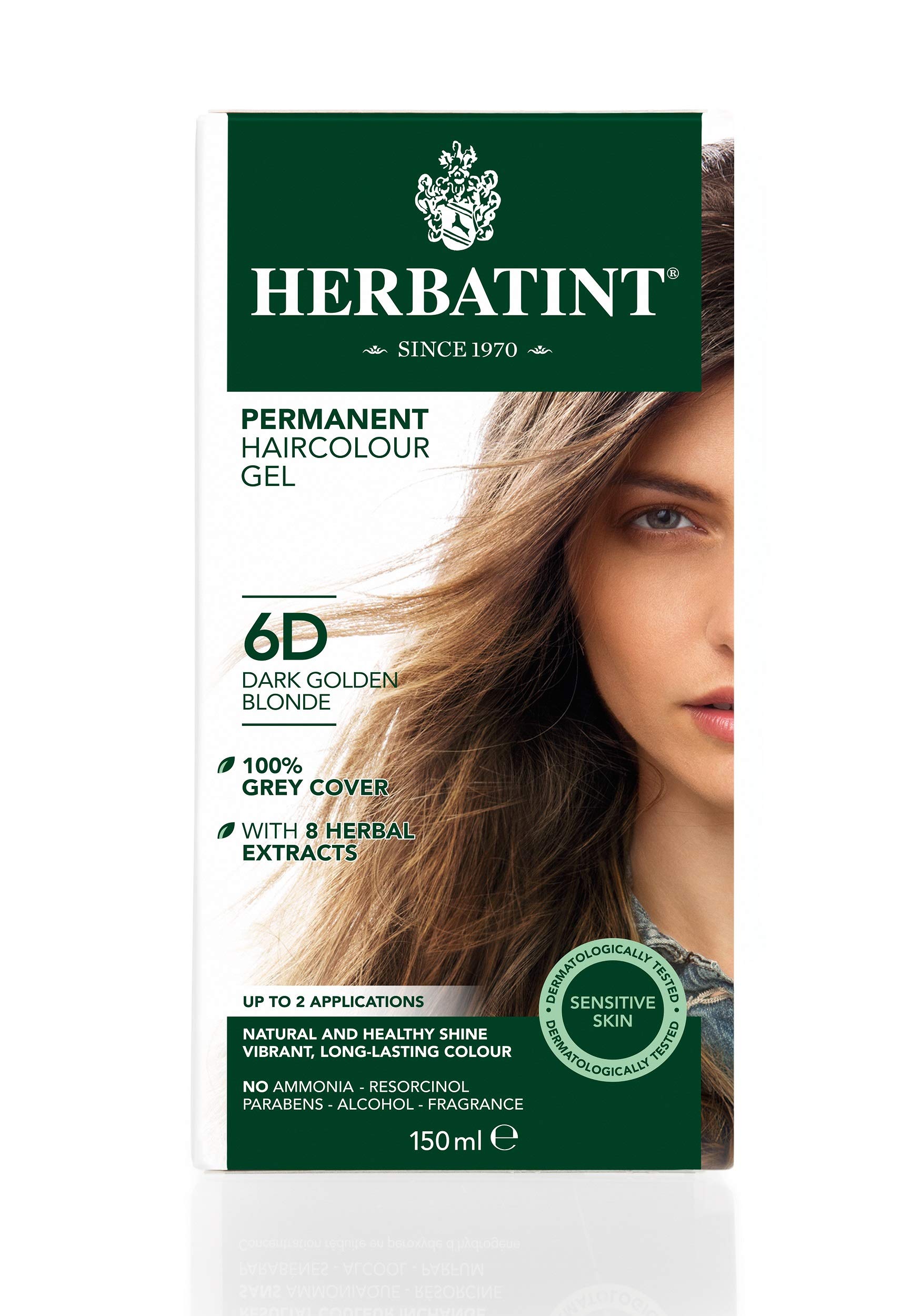 Herbatint Permanent Dye Care Of 8 Plant Extracts 150ml - 6D Dark Golden Blonde