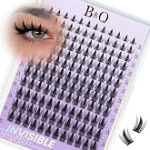 B&amp;Qaugen Wispy Lash Clusters Invisible Band False Eyelashes Clusters Natural Cluster Eyelash Extensions 8-18mm Individual Lashes Extension DIY Soft Eyelash Clusters （Lash-Fairy Max-8-18mm）