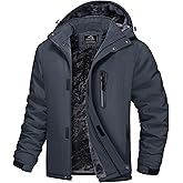 MAGCOMSEN Men's Winter Coats Ski Snow Water Resistant Jacket Warm Fleece Parka Raincoats with Hood for Hiking Work