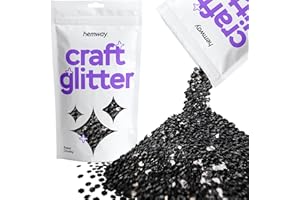 Hemway Craft Glitter Black 100g Super Chunky Glitter for Crafts, Resin, Epoxy, Tumbler, Art, Candle, Decorations, Crafting Su