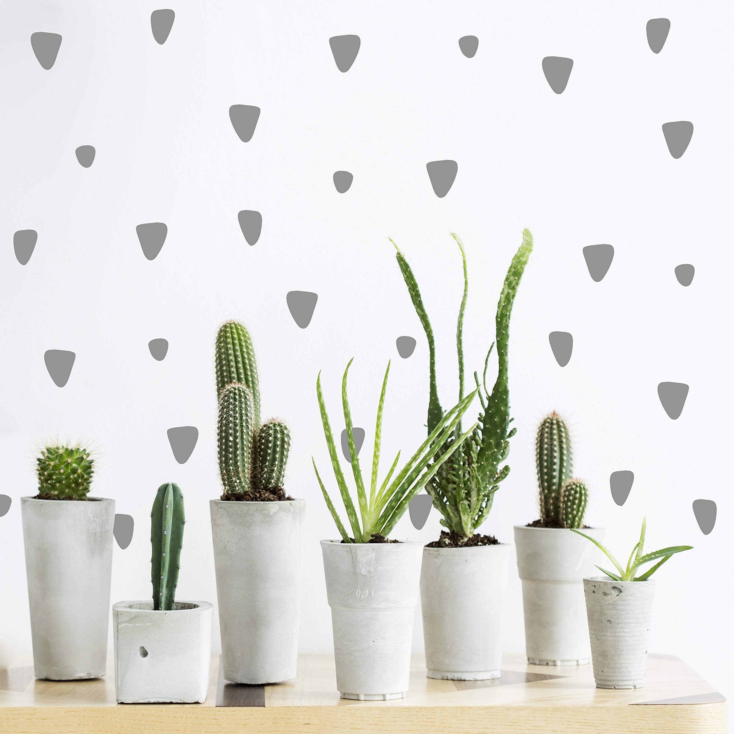 The Boho Design Vieli Arte Grey Filled Triangles Hand Drawn. Wall Vinyl Sticker Decal Decor Nursery, 67 pcs. Adhesive Tribal Triangle for Kids Baby Bedroom Decoration. (Grey)