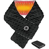 Foiueyga Graphene Heated Scarf with Battery Pack USB Heated Neck Wrap for Women Men Child Fleece Heating Pad for Neck Warming