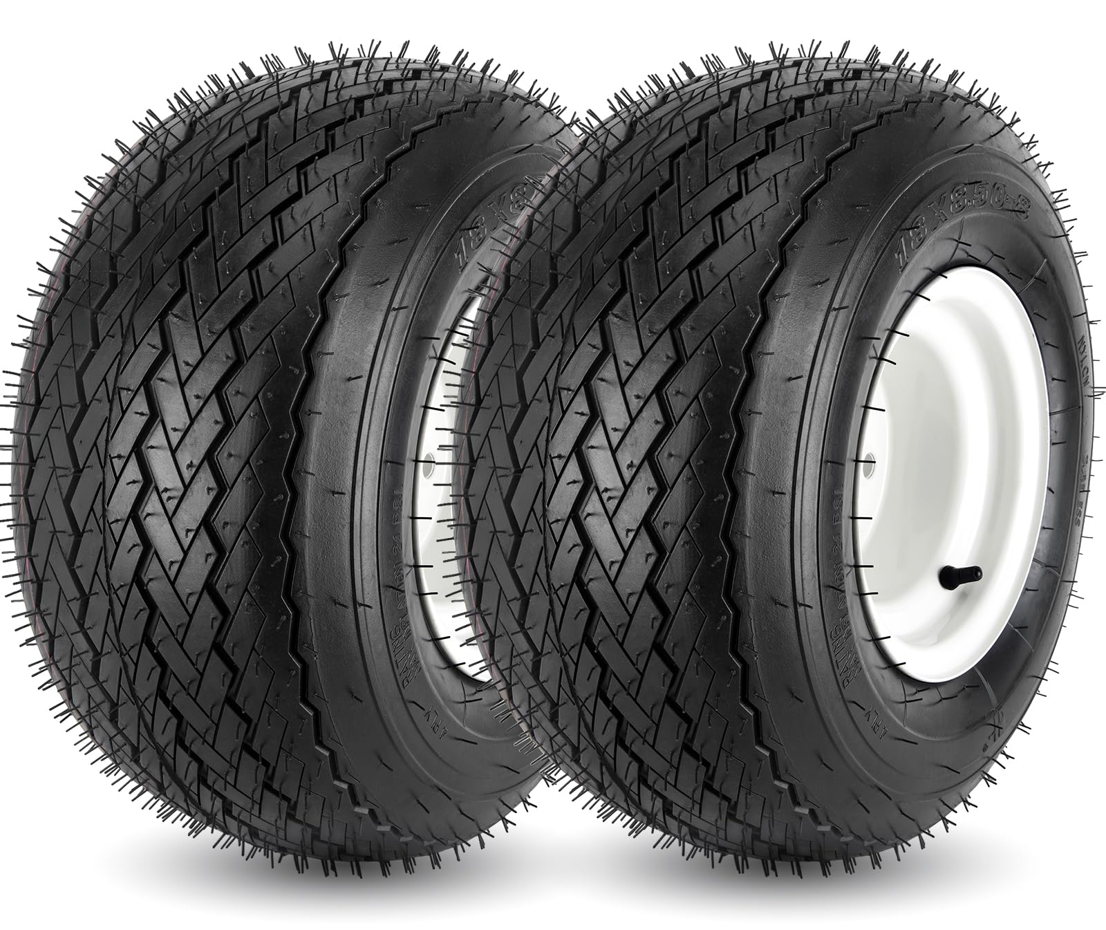 Photo 1 of 2PCS 18x8.50-8 Lawn Mower Tires with Rim, 18x8.5-8 Tire and Wheel for Riding Lawn Mowers Garden Tractor Turf Tires Golf Carts, 815lbs Capacity, 4 Ply Tubeless