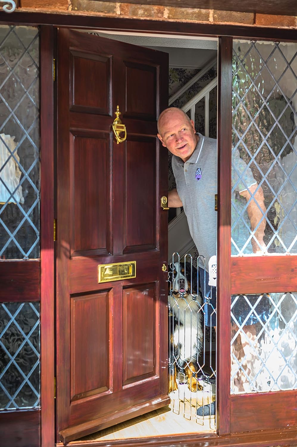 Dog Gate for Front Doors, A Retractable, Portable and Folding