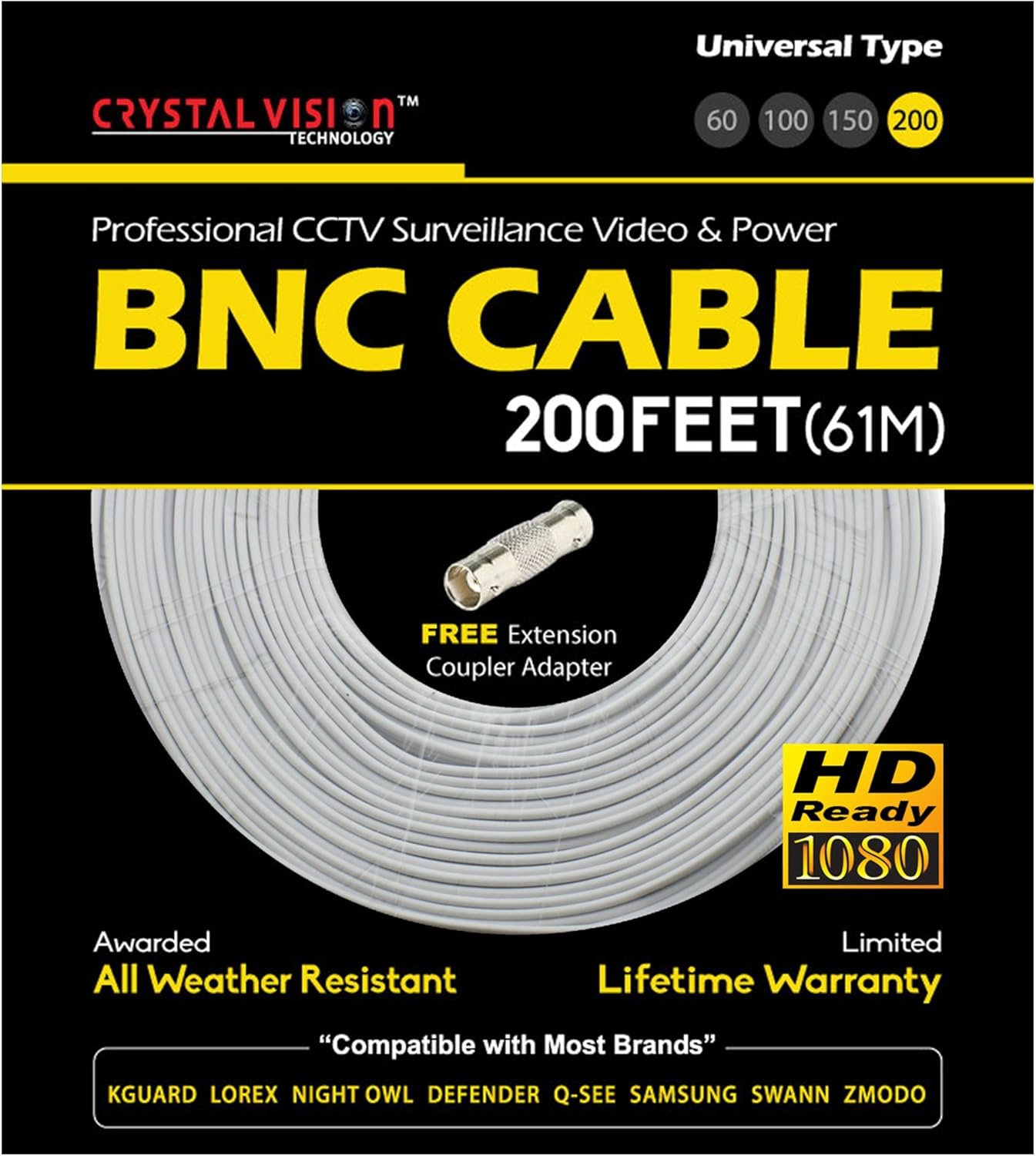 NEW High Quality 3 100FT Thick BNC EXTENSION CABLE for Samsung,Swann