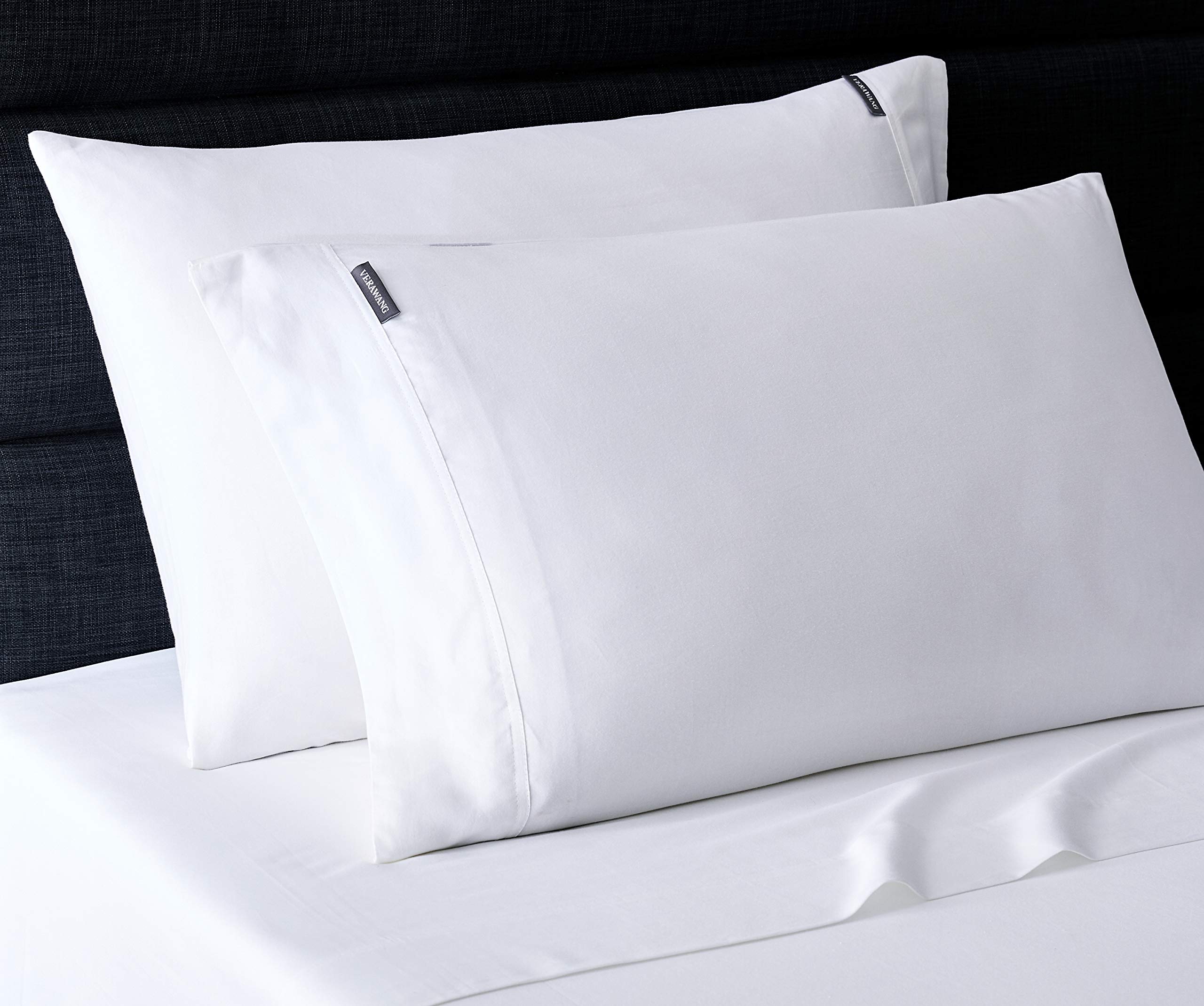 Vera Wang | Repose Wellness Collection | 4-Piece 100% Cotton Sheet Set Bedding, Cool, Crisp, and Lightweight, Machine Washable for Easy Care, King, White