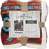 CARSTENS, INC. Wrangler Ultra Premium Super Soft Plush Sherpa Fleece Oversized Throw Blanket 54" x 68", Southwest Horizon