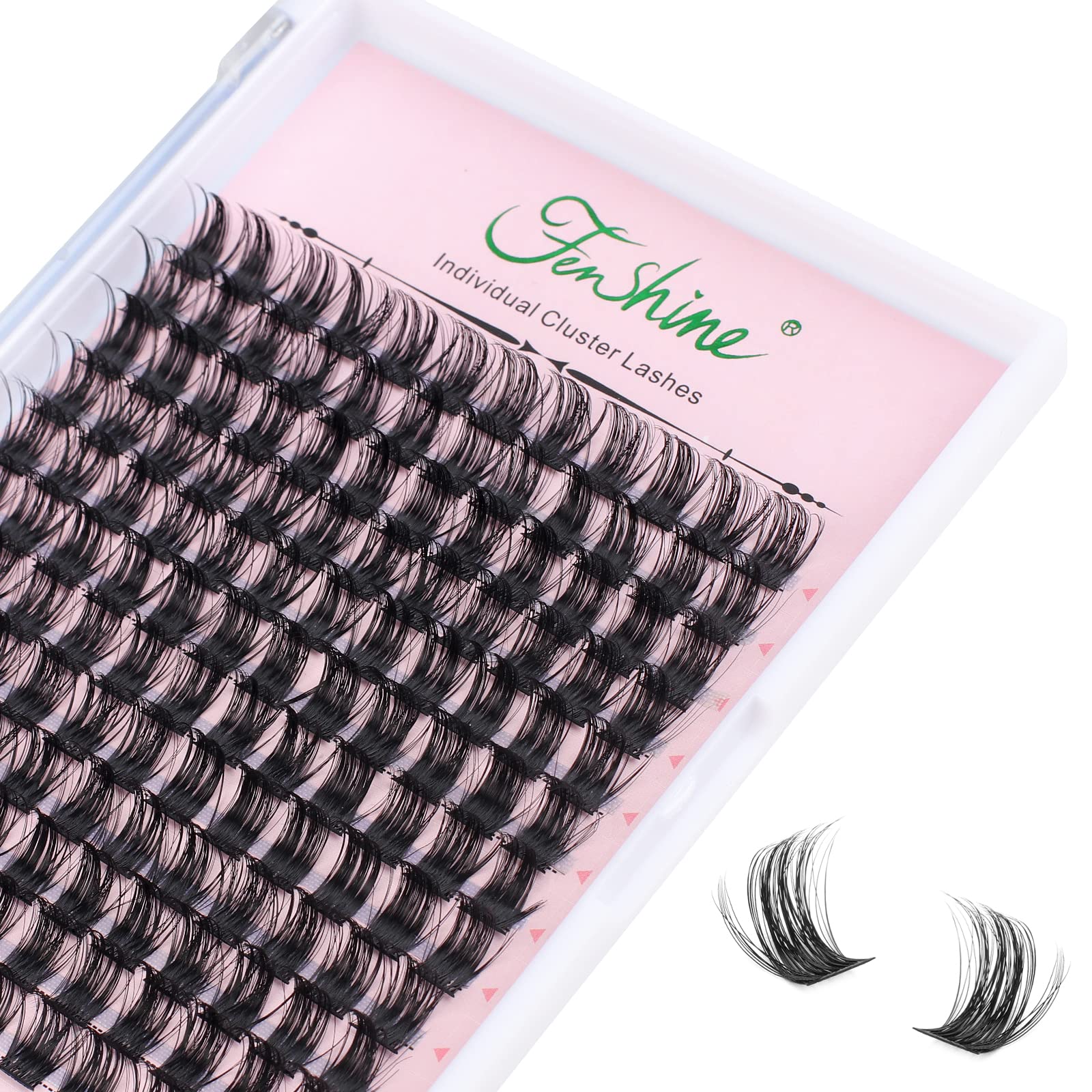 Fenshine Cluster Lashes Individual Lashes Wide Stem C/D Curl 9-15mm Length DIY Eyelash Extension Individual Soft False Lashes for Personal Use at Home (Single Box, 15mm(144pcs))