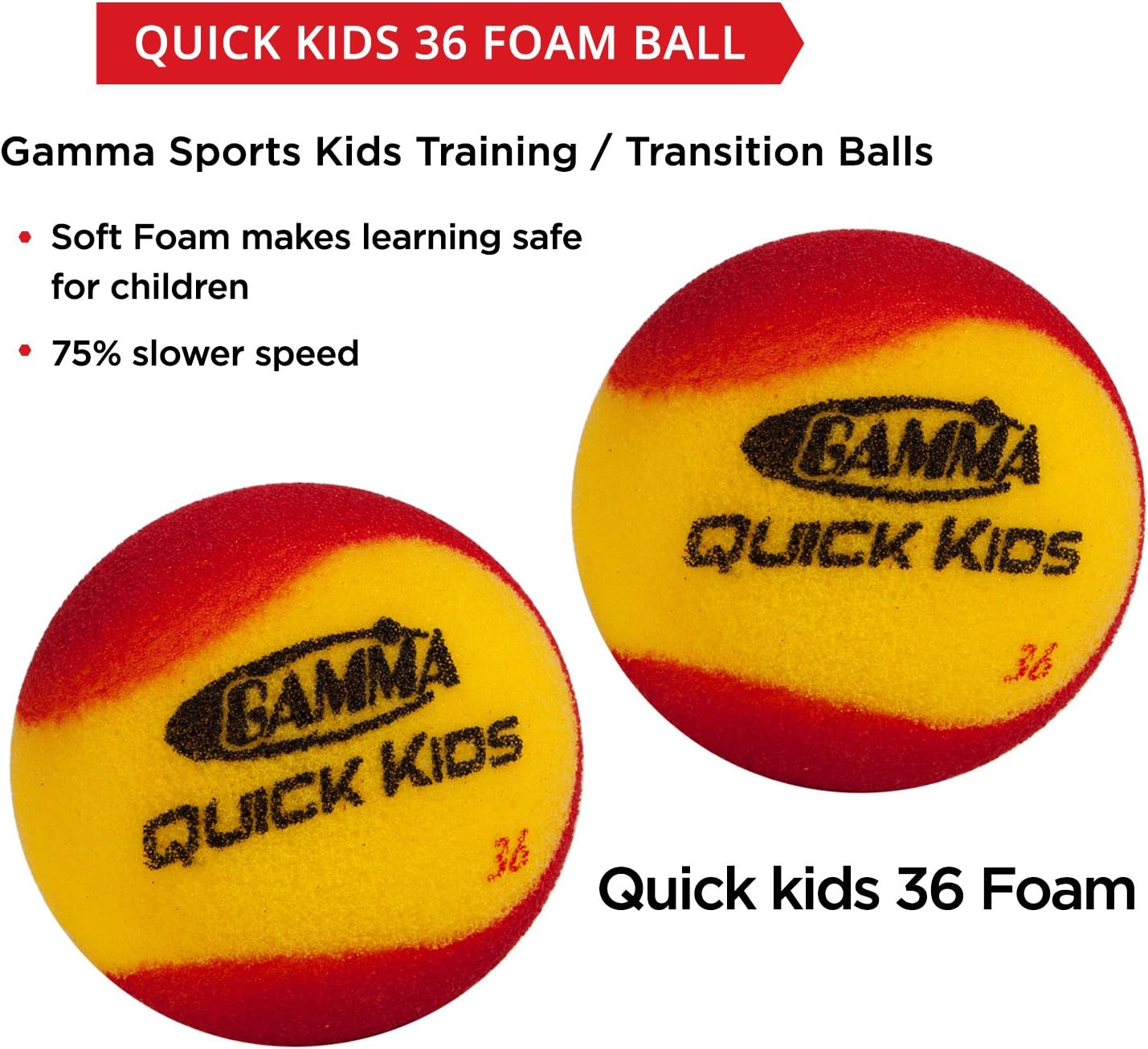 Gamma Sports Foam Tennis Balls for Children and Beginners - 3 Options Available : Sports & Outdoors