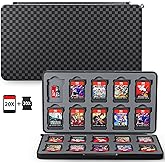 PAWDIARY Black Switch 2 Game Card Case, for 20 Slots Switch Game Cards and 20 Slots SD Cards Storage Compact Hardshell with Magenic Closure, Large Capacity Switch 2 Card Holder