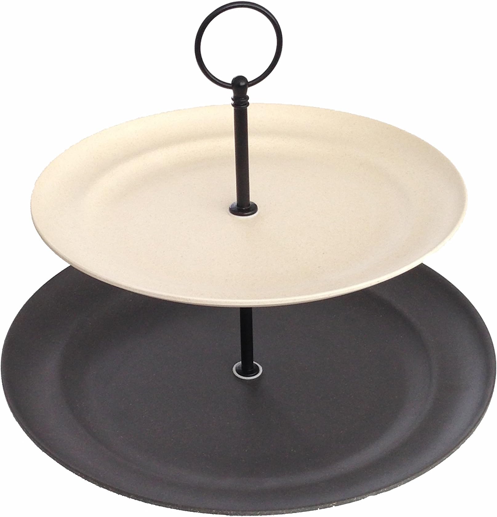 Steinhoff 'Bamboo 2 Tier Cake Stand/Fruit Plate/Platter/Cake Plate/Stone Hoff Moss/Beige/Brown – Moss Cake Tray 201419