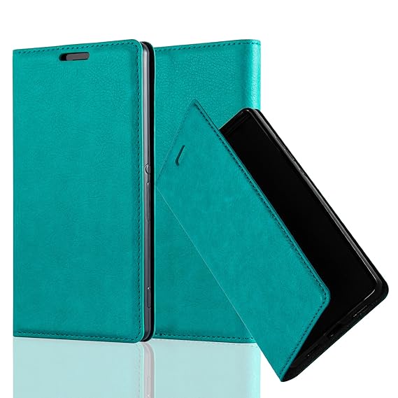 Cadorabo Hülle für Sony Xperia Z3 - Hülle in Petrol TÜRKIS – Handyhülle mit Magnetverschluss, Standfunktion und Kartenfach - 