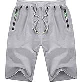 YTD Men's Shorts Casual Classic Fit Drawstring Summer Beach Shorts with Elastic Waist and Pockets