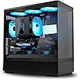 Zalman P10 Micro ATX Case, MATX PC Case with 120mm ARGB Fan Pre-Installed, Panoramic View Tempered Glass Front & Side Panel, USB Type-C and USB 3.0, Black