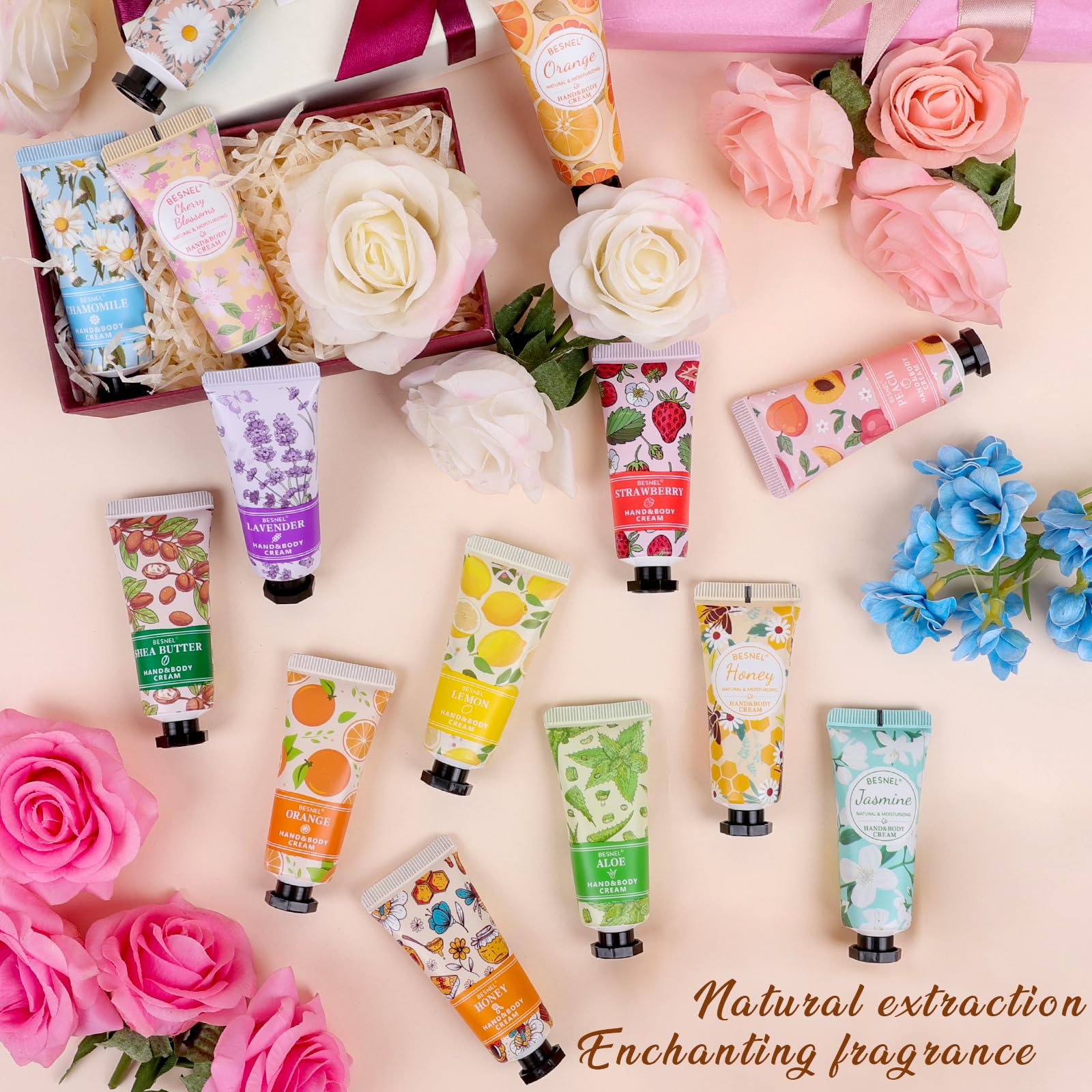 24 Pack Hand Cream Gifts Set For Women, Mini Hand Lotion Travel Size in Bulk for Dry Cracked Hands, Graduation Gifts, End of Year Teacher Appreciation Gifts, Thanksgiving Gifts, Party Favors