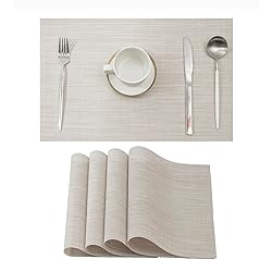 Leetaltree Beige White Placemats Set of 4 - Heat