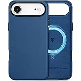 SHIELDON Leather Case for iPhone Air 6.5 Inch 2025, Compatible with Magsafe, Slim Fit, Wireless Charging Magnetic, Non-Slip, Anti-Scratch, Shockproof, Metal Buttons, Camera Bump Frame - Royal Blue