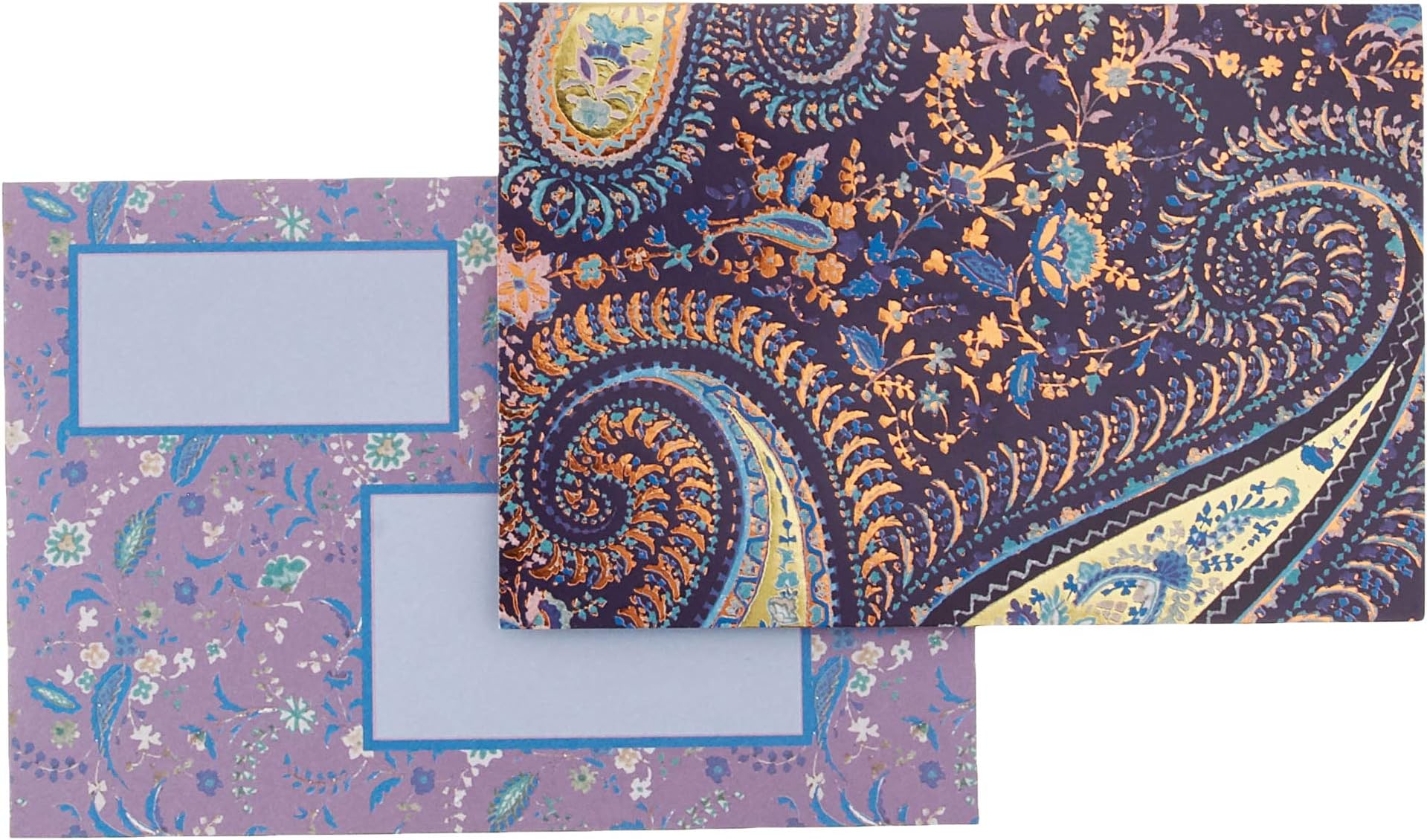 Punch Studio Brooch Portfolio Note Cards, Purple Paisley, Set of 10 (43872)