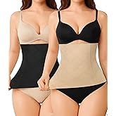 Nebility 2 Pack Waist Trainer for Women Shapewear Tummy Control Faja Body Shaper Waist Cincher Girdles Corset Shapewear