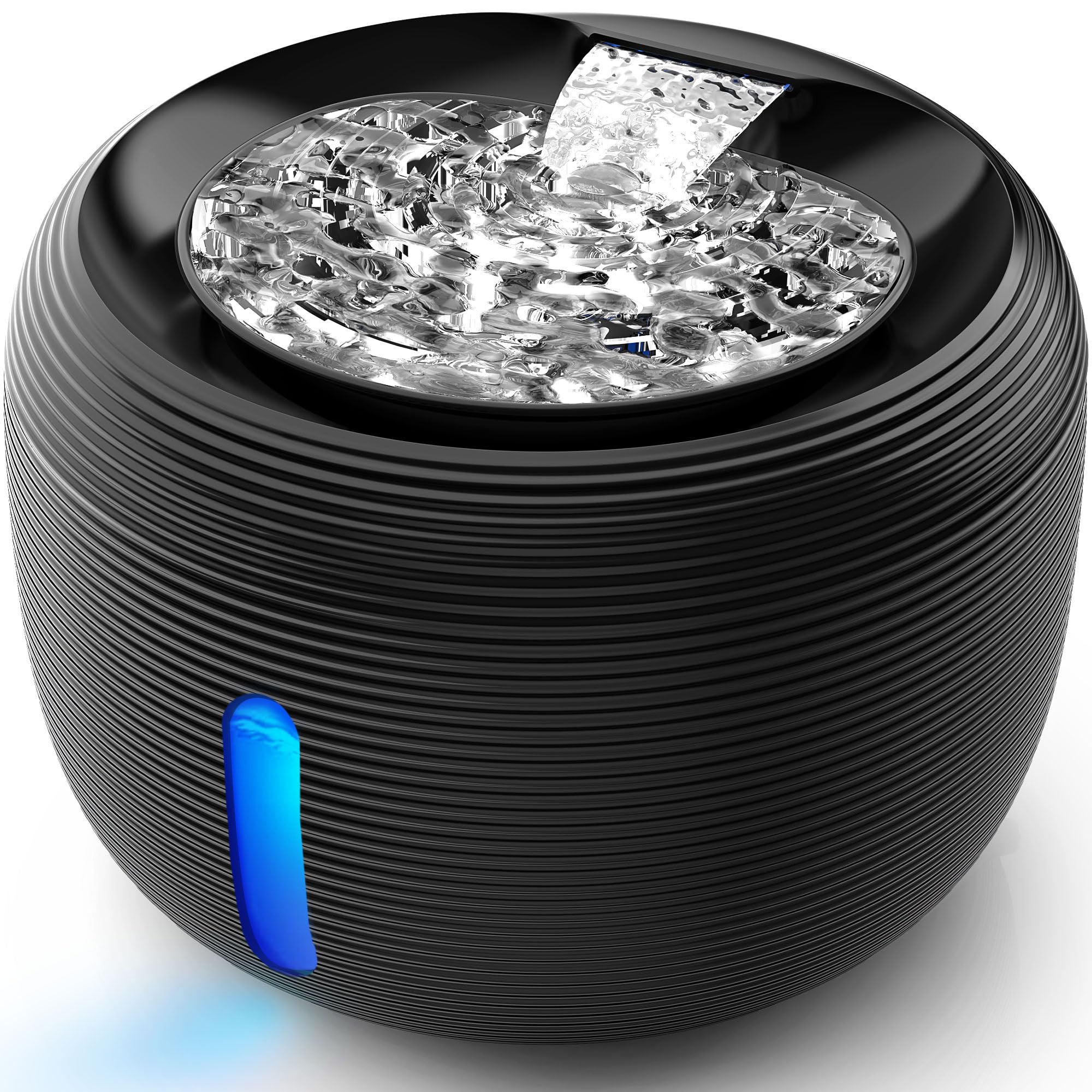 Photo 1 of Kastty 3.5L/118 oz Cat Water Fountain, Large Capacity Quiet Pet Water Fountains for Cats Indoor Water Level LED Light Multi-Filtration BPA-Free, Automatic Cat Fountain Easy Cleaning FS77(Black)