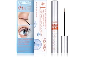 LASHVIEW Eyelash Growth Serum (0.17fl.oz / 5ml) - RECOMBINANT HUMANIZED COLLAGEN Premium Lash Enhancer for Longer, Safe & Effective Formula for Visible Results in 3 Weeks