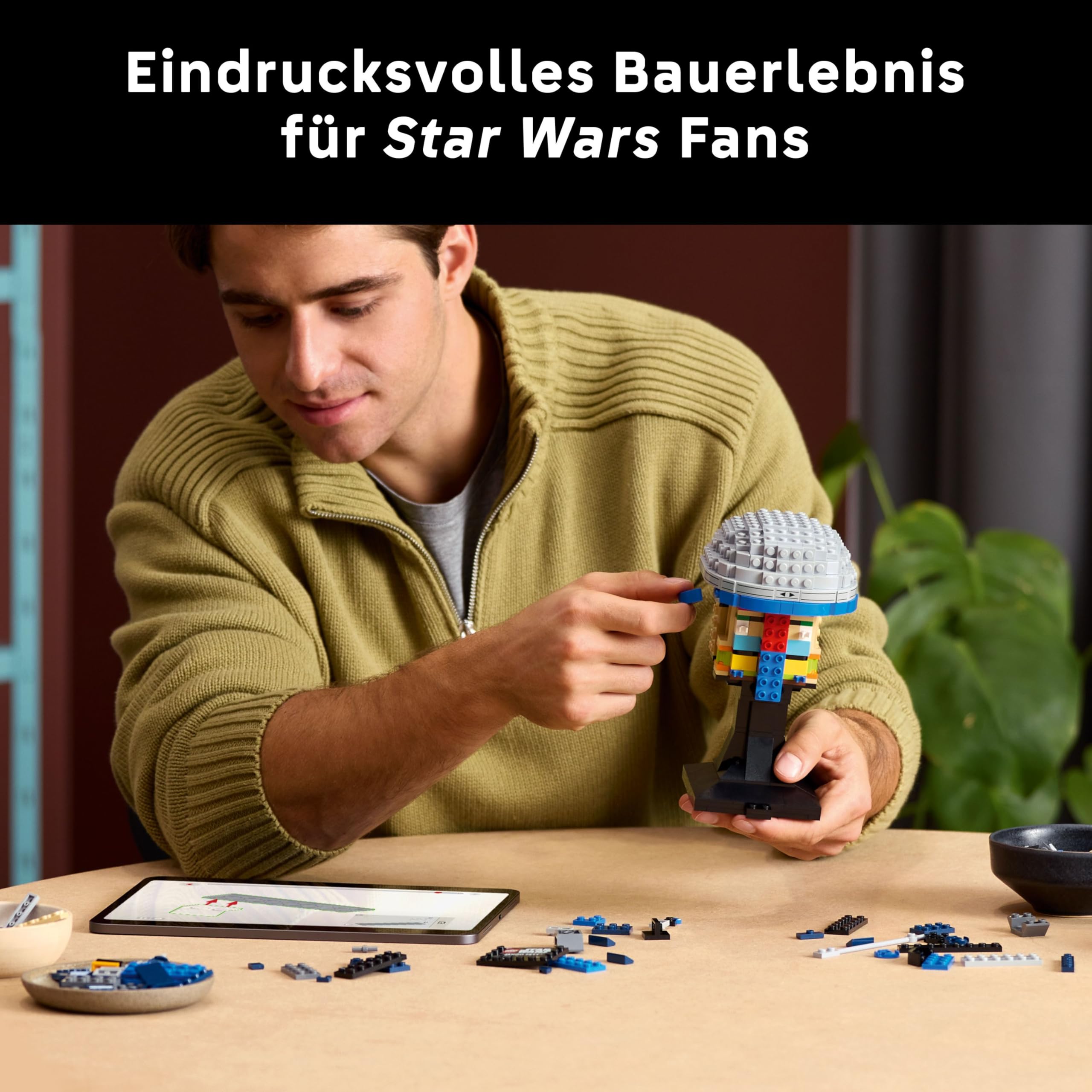 LEGO Star Wars 75408 Jango Fett Helm - Mandalorian Bauset für Erwachsene - Modell mit Ständer, Namensschild und Verstellbarer Antenne - Geschenk für Fans von Angriff der Klonkrieger 3