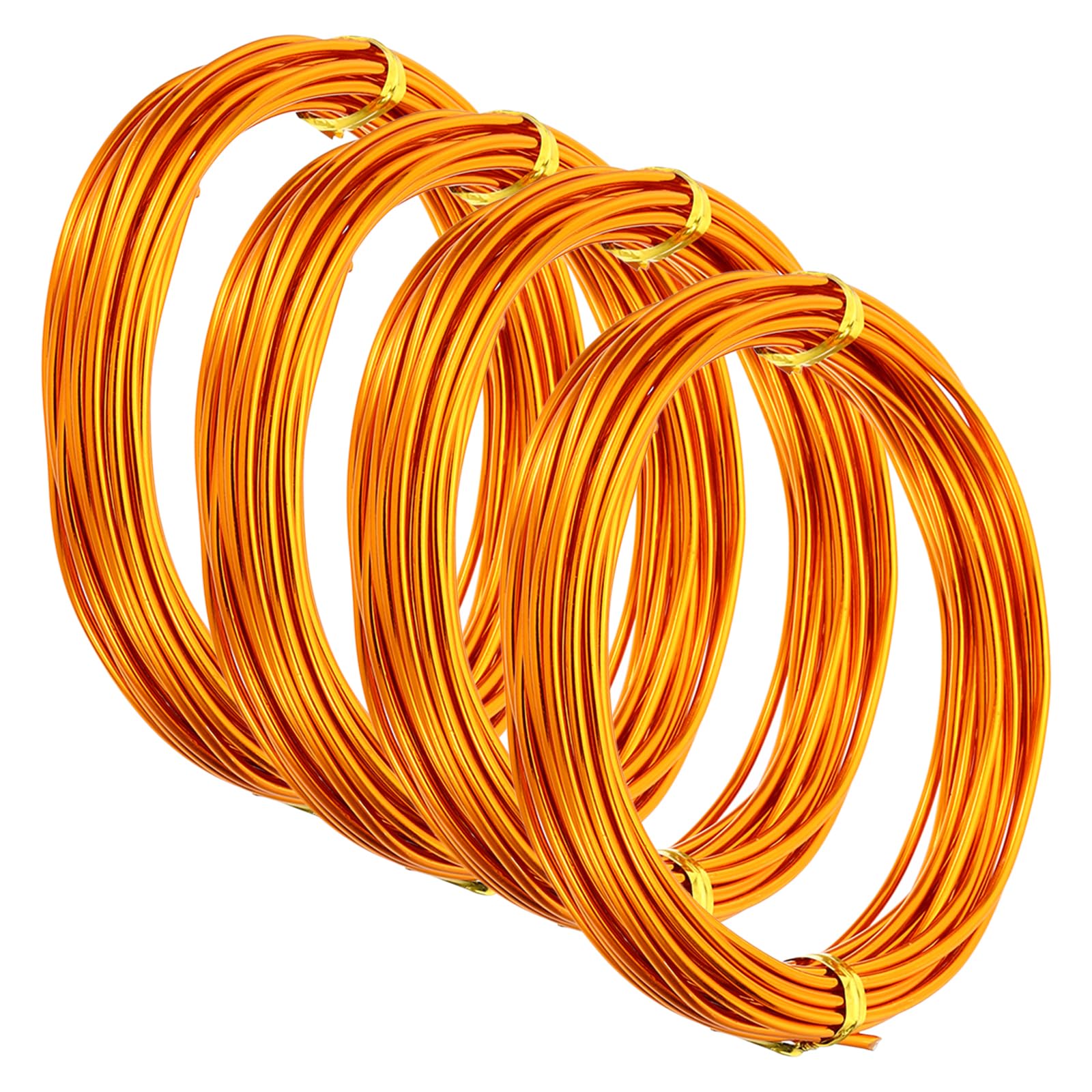 PATIKIL 16.4ft Aluminum Wire, 4pcs Jewelry Wire Bonsai Wire Metal Craft Wire 2mm 12 Gauge Wire for Crafts Bonsai Jewelry Making Beading Plants, Gold Tone