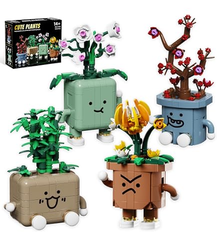 Amazon.com: Loyratche 4 Pack Botanicals Cute Plants Building Set