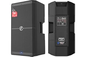 FEUR FU-Q15 15" Two-Way Portable Bluetooth Speaker - 2500W Wireless Loudspeaker with 15-Inch Subwoofer - Ideal Party Speaker for DJ & Professional use - Equipped with 4 DSP Mode, Speakon & XLR