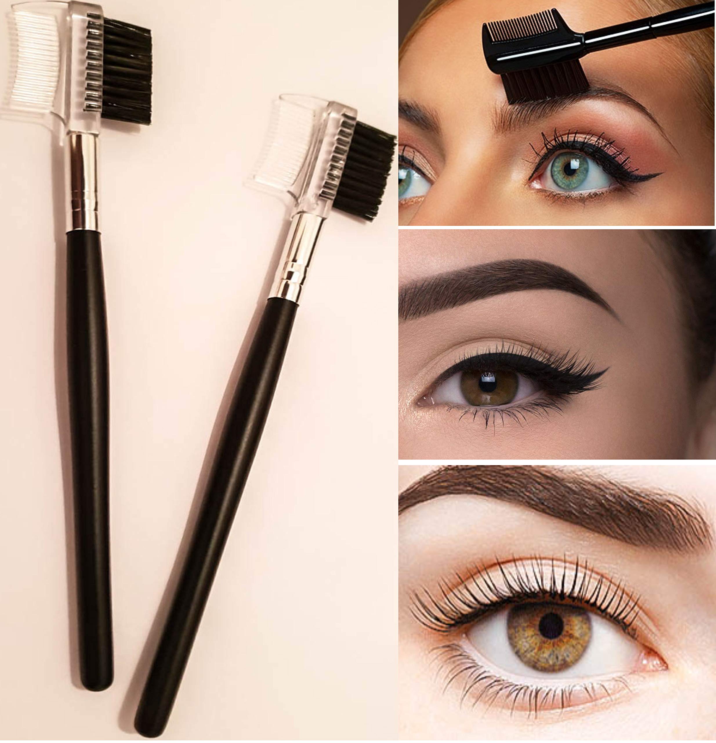 2 x Lash-Brow Groomer Dual lash Comb and brow Brush (High Quality brow Brush/Lash Comb) by Valencia Rose
