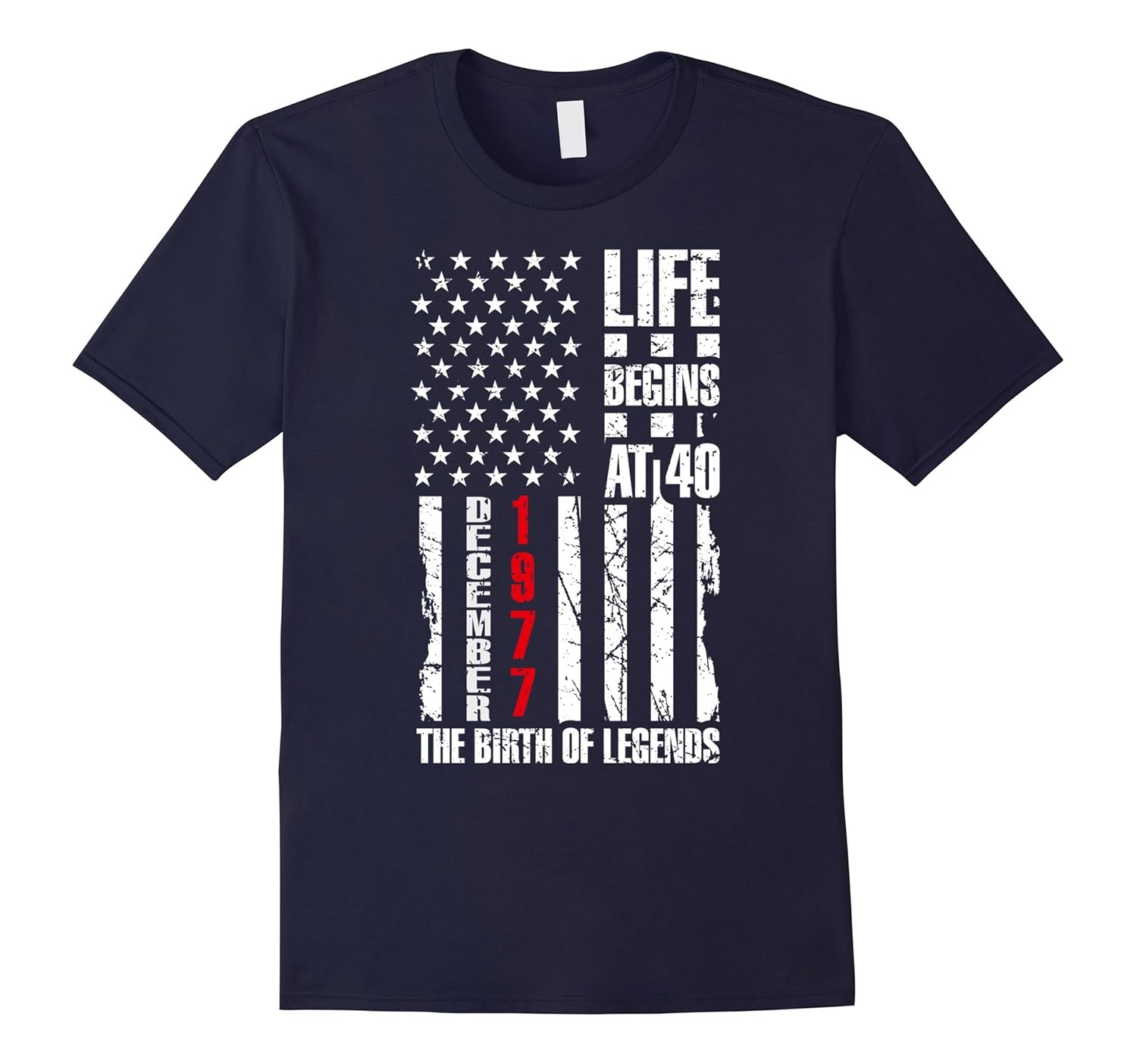 40 Years Old Born in 1977 December Gift American Flag Shirt-Rose