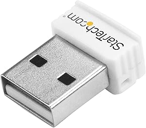 StarTech.com USB 150Mbps Mini Wireless N Network Adapter - 802.11n/g 1T1R USB WiFi Adapter - White USB Wireless Adapter - Wireless NIC (USB150WN1X1W)