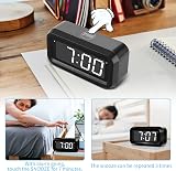 KWANWA Battery Alarm Clock 1.2" LED Display 12/24Hr Snooze Brightness view 3