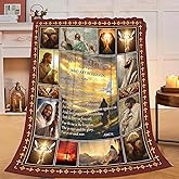 Christian Jesus Blanket Inspirational Bible Verse Religious Faith Healing Prayer Throw Scripture Spiritual Catholic Gifts for Men Women Boys Girls Kids Adults Plush Fuzzy Fleece Decor 40''X50''