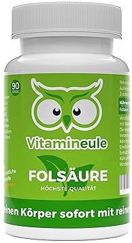 Folsäure Kapseln - hochdosiert - bei Kinderwunsch & Schwangerschaft - ohne künstliche Zusatzstoffe - Qualität aus Deutschland