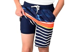 Lands' End Boys' Swimwear UPF 50 Comfort Liner Swim Trunks (S-XL)
