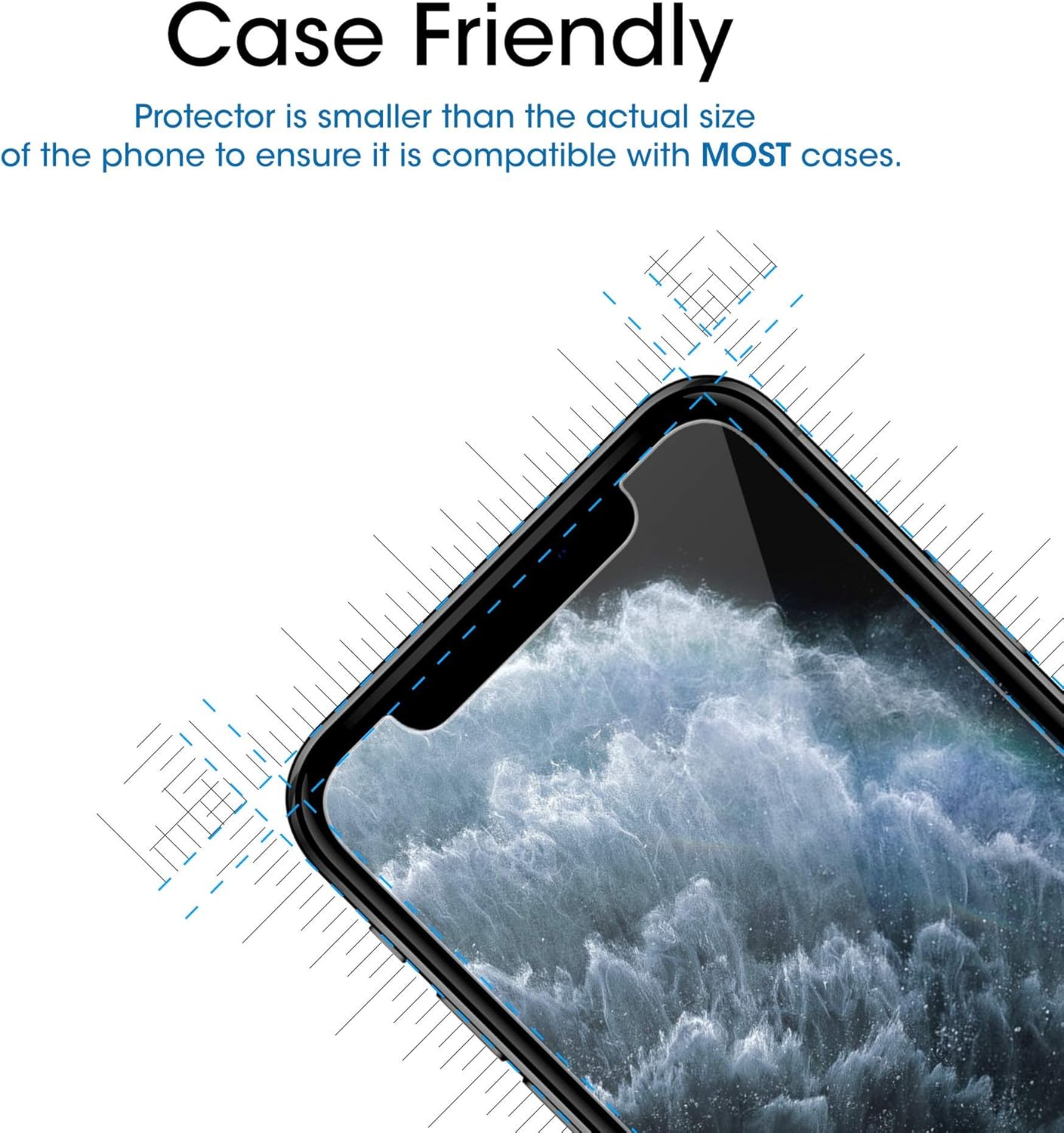 amFilm Glass Screen Protector for iPhone 11 Pro, XS, X (5.8 Inch) (3 Pack) iPhone 11 Pro, 10s, 10 Tempered Glass with Easy Installation Tray