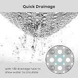 XIYUNTE Shower Mat Non Slip Anti Mould 53x53cm Grey with Drain Holes & Suction view 5